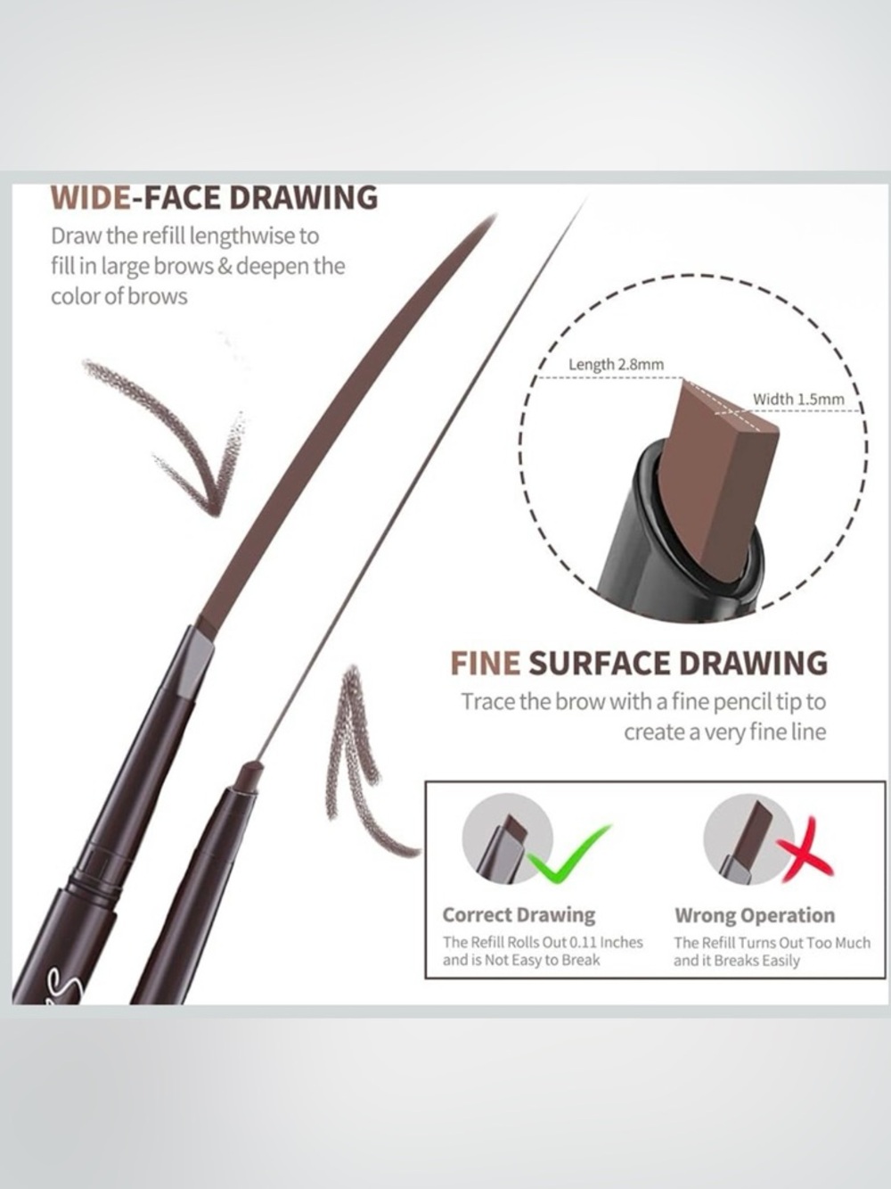 Light Brown Dual-Ended Eyebrow Pencil - Light Brown - Picture 2 of 9